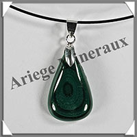 MALACHITE - Pendentif Argent - Goutte - 27x15 mm - W017