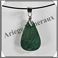 MALACHITE - Pendentif Argent - Goutte - 27x15 mm - W017