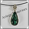 MALACHITE - Pendentif Argent - Goutte - 22x10 mm - W018 Zare
