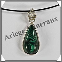 MALACHITE - Pendentif Argent - Goutte - 22x10 mm - W018