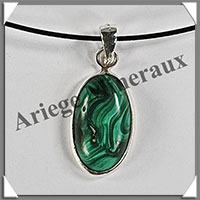 MALACHITE - Pendentif Argent - Ovale - 22x10 mm - W019
