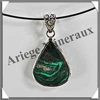 MALACHITE - Pendentif Argent - Goutte - 25x20 mm - W020