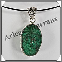 MALACHITE - Pendentif Argent - Ovale - 25x18 mm - W021