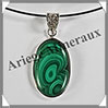 MALACHITE - Pendentif Argent - Ovale - 30x18 mm - W022 Zare