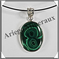 MALACHITE - Pendentif Argent - Ovale - 30x20 mm - W024