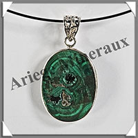 MALACHITE - Pendentif Argent - Ovale - 30x20 mm - W024