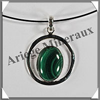 MALACHITE - Pendentif Argent - Ovale - 20x15 mm - W025