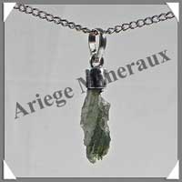 MOLDAVITE - Pendentif Argent - 25x8 mm - C010