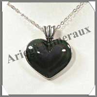 OBSIDIENNE OEIL CELESTE - Pendentif Coeur - 35 mm - AOCEL