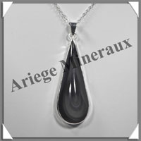OEIL CELESTE - Pendentif GOUTTE Cercle - 57x22x9 mm - 17,9 grammes - G034