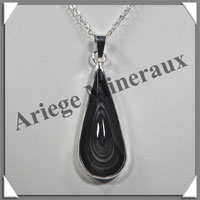 OEIL CELESTE - Pendentif GOUTTE Cercle - 45x18x9 mm - 12,6 grammes - G035