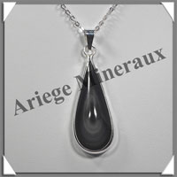 OEIL CELESTE - Pendentif GOUTTE Cercle - 45x18x8 mm - 11,7 grammes - G039