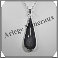 OEIL CELESTE - Pendentif GOUTTE Cercle - 60x20x8 mm - 17,5 grammes - G041