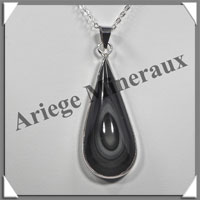 OEIL CELESTE - Pendentif GOUTTE Cercle - 50x20x11 mm - 17,9 grammes - G049