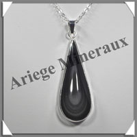 OEIL CELESTE - Pendentif GOUTTE Cercle - 56x20x8 mm - 16,5 grammes - G052