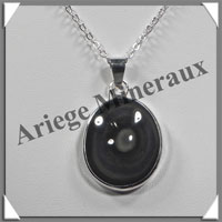 OEIL CELESTE - Pendentif OVALE Cercl - 28x22x9 mm - 10,4 grammes - G009