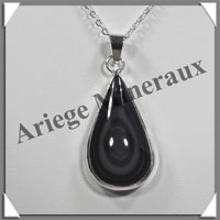OEIL CELESTE - Pendentif GOUTTE Cercle - 40x20x9 mm - 12,3 grammes - G016