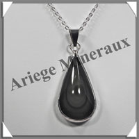 OEIL CELESTE - Pendentif GOUTTE Cercle - 40x20x11 mm - 14,1 grammes - G019