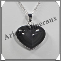 OEIL CELESTE - Pendentif COEUR Serti - 35x28x10 mm - 15,3 grammes - G002