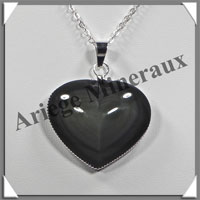 OEIL CELESTE - Pendentif COEUR Serti - 38x32x10 mm - 18,3 grammes - G003