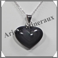 OEIL CELESTE - Pendentif COEUR Serti - 34x25x8 mm - 13,6 grammes - G004