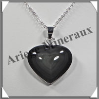 OEIL CELESTE - Pendentif COEUR Serti - 34x27x9 mm - 14,7 grammes - G010