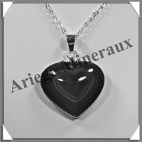 OEIL CELESTE - Pendentif COEUR Serti - 32x30x10 mm - 14,9 grammes - G011