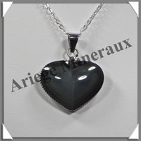 OEIL CELESTE - Pendentif COEUR Serti - 30x25x6 mm - 11,8 grammes - G014