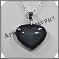 OEIL CELESTE - Pendentif COEUR Serti - 35x30x7 mm - 15,0 grammes - G015