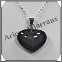 OEIL CELESTE - Pendentif COEUR Serti - 35x27x10 mm - 14,3 grammes - G016