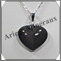 OEIL CELESTE - Pendentif COEUR Serti - 33x29x9 mm - 14,0 grammes - G017