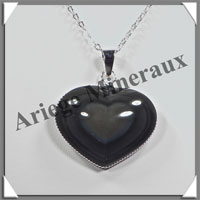 OEIL CELESTE - Pendentif COEUR Serti - 36x30x10 mm - 16,2 grammes - G018