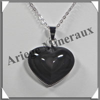 OEIL CELESTE - Pendentif COEUR Serti - 30x26x10 mm - 13,4 grammes - G020