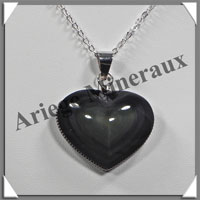 OEIL CELESTE - Pendentif COEUR Serti - 35x30x11 mm - 16,9 grammes - G021