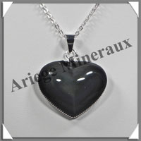 OEIL CELESTE - Pendentif COEUR Serti - 36x30x11 mm - 17,7 grammes - G024