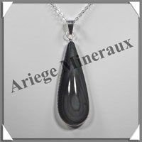 OEIL CELESTE - Pendentif GOUTTE Sertie - 55x20x8 mm - 16,6 grammes - G032