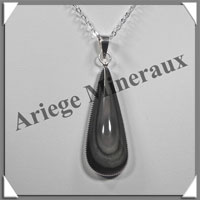 OEIL CELESTE - Pendentif GOUTTE Sertie - 45x18x8 mm - 11,9 grammes - G035
