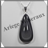 OEIL CELESTE - Pendentif GOUTTE Sertie - 50x25x9 mm - 19,2 grammes - G036