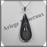 OEIL CELESTE - Pendentif GOUTTE Sertie - 52x22x9 mm - 17,3 grammes - G037