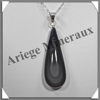 OEIL CELESTE - Pendentif GOUTTE Sertie - 55x20x8 mm - 14,6 grammes - G038