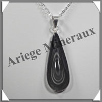 OEIL CELESTE - Pendentif GOUTTE Sertie - 46x18x9 mm - 12,3 grammes - G048