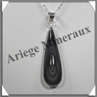 OEIL CELESTE - Pendentif GOUTTE Sertie - 50x15x9 mm - 12,5 grammes - G050