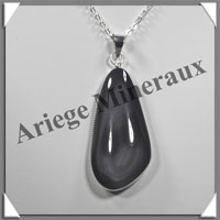 OEIL CELESTE - Pendentif FREE FORM Serti - 50x25x9 mm - 19,2 grammes - G052