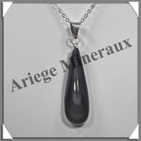 OEIL CELESTE - Pendentif GOUTTE Sertie - 42x13x7 mm - 9,0 grammes - G055