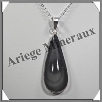 OEIL CELESTE - Pendentif GOUTTE Sertie - 36x18x7 mm - 12,3 grammes - G057