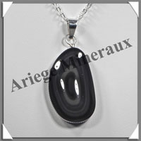 OEIL CELESTE - Pendentif FREE FORM Serti - 40x22x10 mm - 14,1 grammes - G003