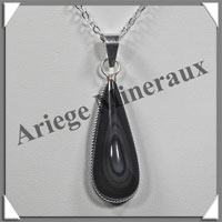 OEIL CELESTE - Pendentif GOUTTE Sertie - 37x15x9 mm - 8,6 grammes - G006