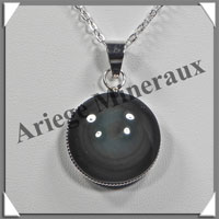 OEIL CELESTE - Pendentif ROND Serti - 22x22x8 mm - 10,8 grammes - G012