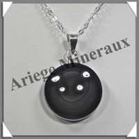 OEIL CELESTE - Pendentif ROND Serti - 27x27x9 mm - 13,1 grammes - G014