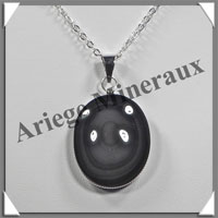 OEIL CELESTE - Pendentif OVALE Serti - 30x23x9 mm - 14,0 grammes - G018